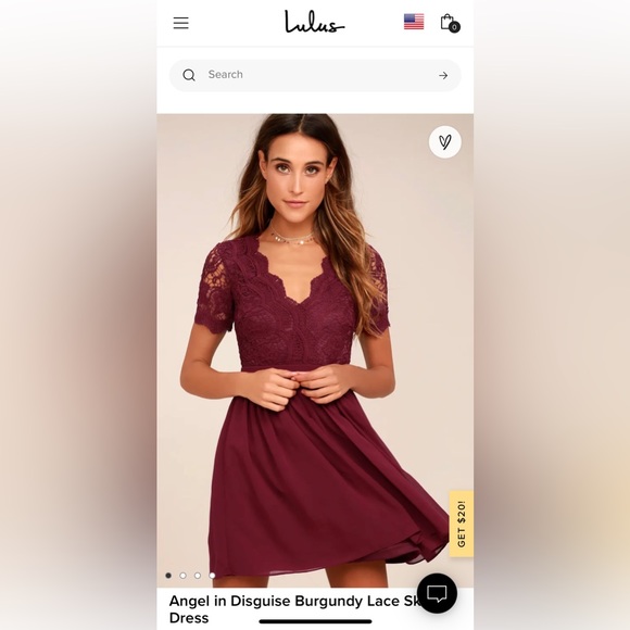 Burgundy mini dress. - Picture 2 of 4